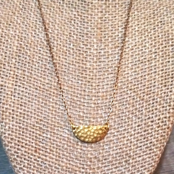 SALENwot AnnaBeck 14kGP Hammered Mid Moon Necklace